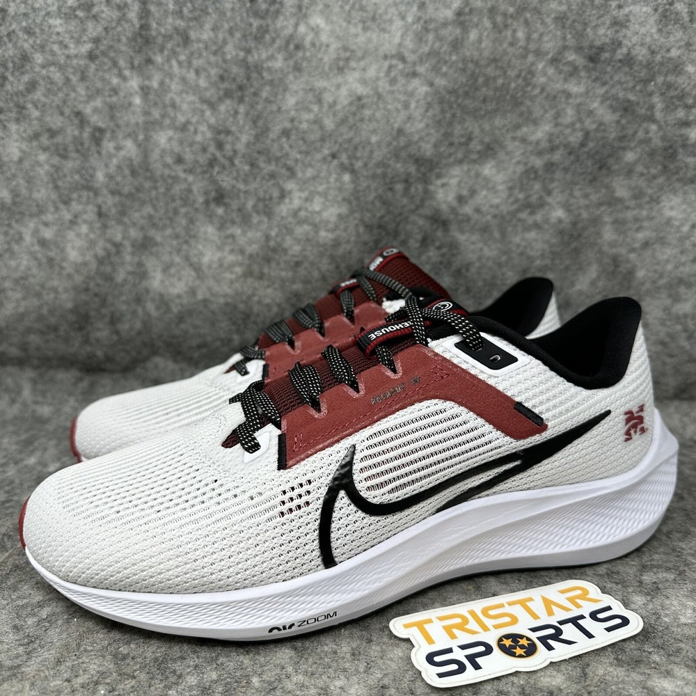 Morehouse College Shoes Mens Size 8 White Nike Zoom Pegasus 40 Running HBCU